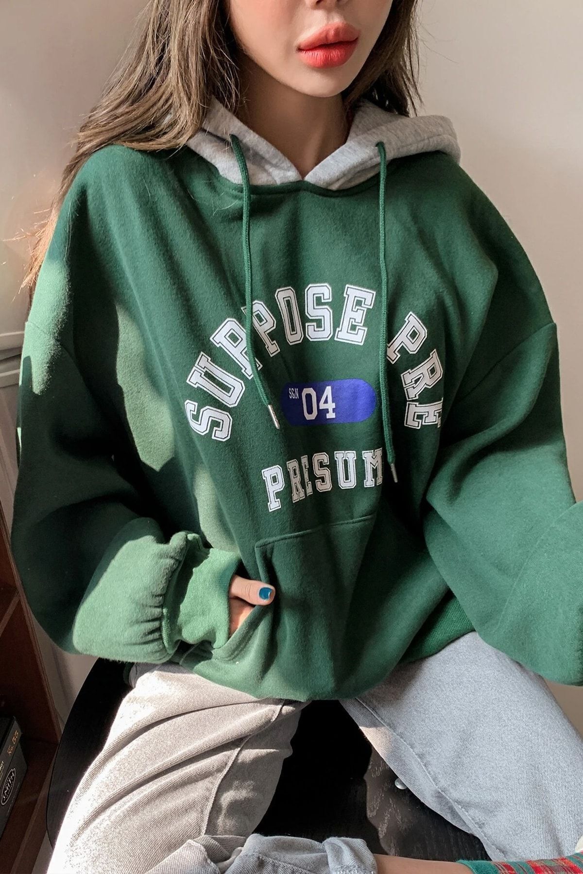 Kadın Suppose Baskılı Oversize Sweatshirt