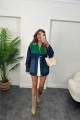 YEŞİL TRİKO JEAN GARNİLİ TASARIM CEKET YEŞİL TRİKO JEAN GARNİLİ TASARIM CEKET