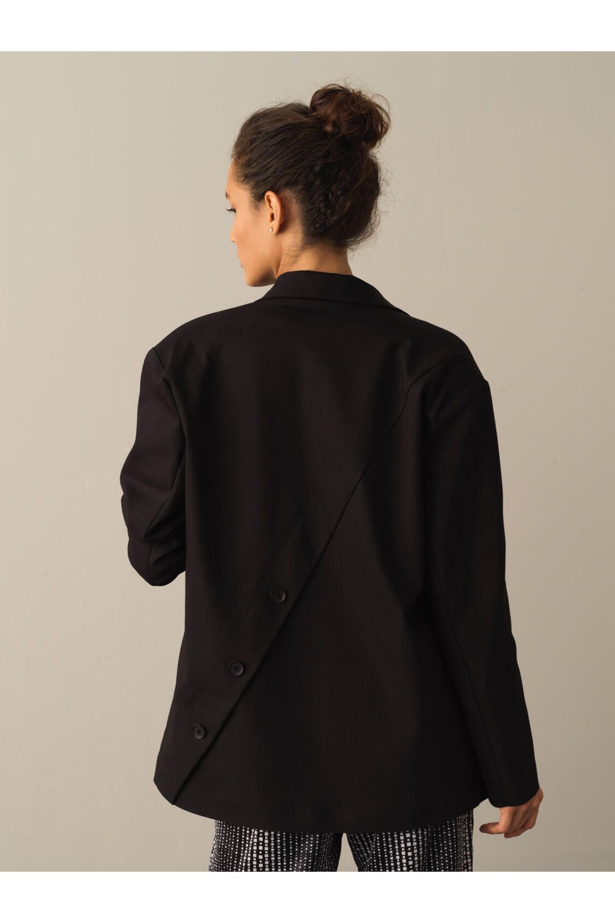 Pamuklu Oversize Uzun Blazer Ceket Pamuklu Oversize Uzun Blazer Ceket