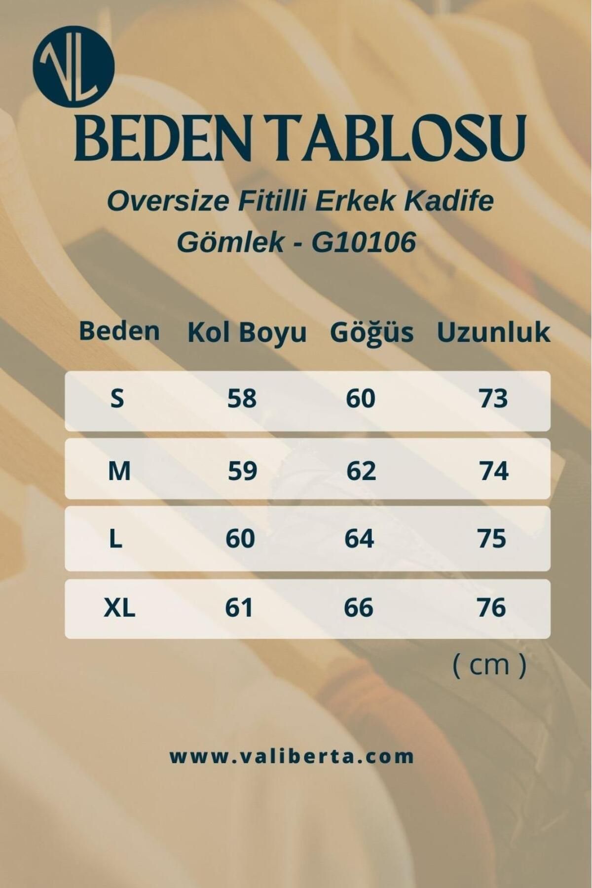 Oversize Fitilli Erkek Kadife Gömlek - Kahve