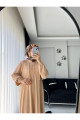 Oversize Düğmeli İpli Fitilli Tesettür Elbise Oversize Düğmeli İpli Fitilli Tesettür Elbise