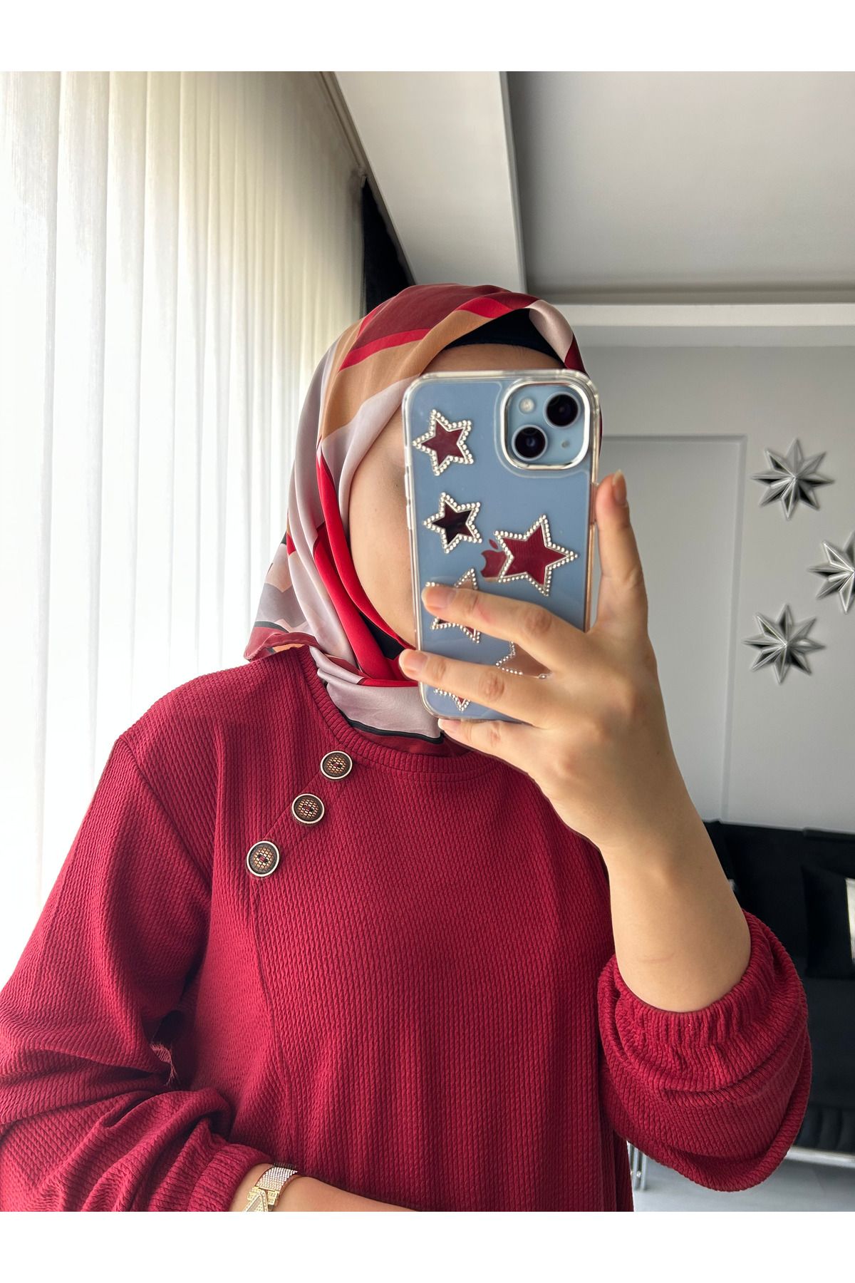 Oversize Düğmeli Fitilli Tesettür Elbise Oversize Düğmeli Fitilli Tesettür Elbise