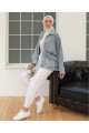 Kadın Yaka Ve Cep Taş Dataylı Düğmeli Oversize Denim Açık Mavi Kot Ceket Kadın Yaka Ve Cep Taş Dataylı Düğmeli Oversize Denim Açık Mavi Kot Ceket