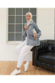 Kadın Yaka Ve Cep Taş Dataylı Düğmeli Oversize Denim Açık Mavi Kot Ceket Kadın Yaka Ve Cep Taş Dataylı Düğmeli Oversize Denim Açık Mavi Kot Ceket