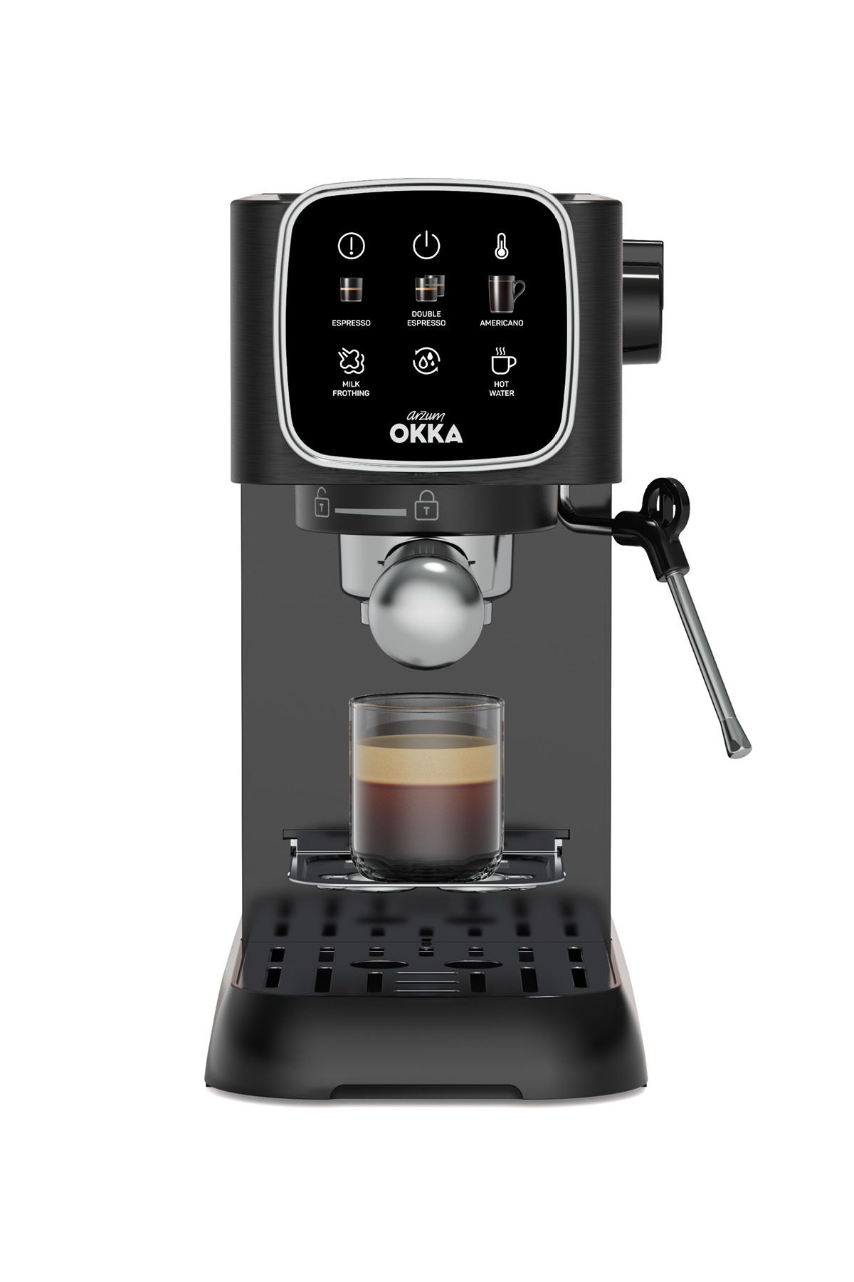 OK0034-05 Arzum Okka Espresso Solo Yarı Otomatik Espresso Makinesi - Krom OK0034-05 Arzum Okka Espresso Solo Yarı Otomatik Espresso Makinesi - Krom