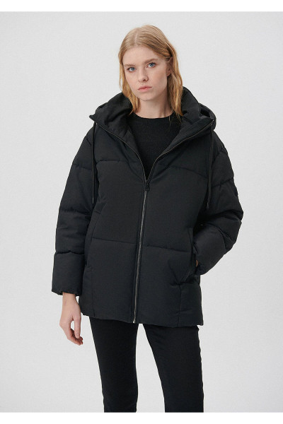 Kapüşonlu Siyah Şişme Mont 1110075-900 Kapüşonlu Siyah Şişme Mont 1110075-900