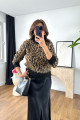 Pole Leopar Desenli Sakallı Triko Kazak Pole Leopar Desenli Sakallı Triko Kazak