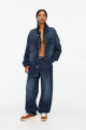 Oversize denim ince ceket