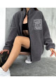 Unisex Bay uyumlu nakışlı füme peluş closed Ceket Unisex Bay uyumlu nakışlı füme peluş closed Ceket
