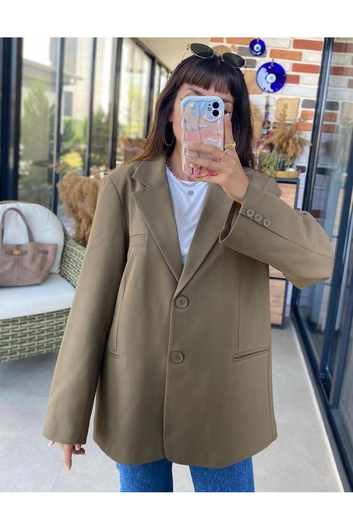 Oversize Premium içi astarlı Blazer Ceket