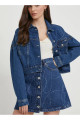 Koyu Mavi Kadın Denim Ceket PL402329 Koyu Mavi Kadın Denim Ceket PL402329
