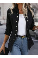 Kadın Uzun Kollu Hakim Yaka önü Açık Düğme Detaylı Atlas Ceket Kadın Uzun Kollu Hakim Yaka önü Açık Düğme Detaylı Atlas Ceket