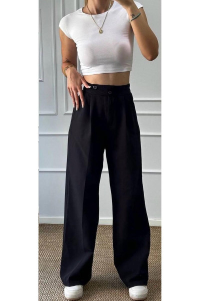 Kadın Siyah Kore Model Palazzo Pantolon Kadın Siyah Kore Model Palazzo Pantolon