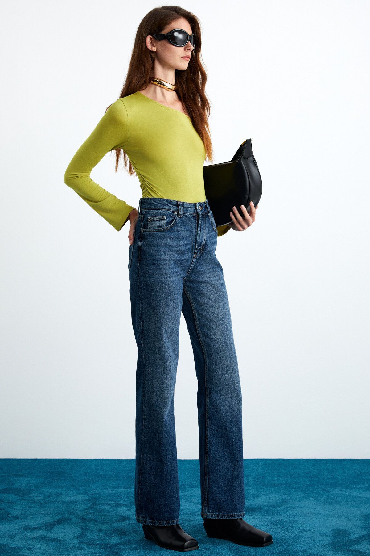 Waleska Kadın Viskon Likralı Kayık Yaka Tek Omuz Dekolteli Yeşil Bluz Waleska Kadın Viskon Likralı Kayık Yaka Tek Omuz Dekolteli Yeşil Bluz