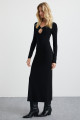 Lurvın Kadın Viscon Likralı Dekolte Yaka Vücüdü Saran Bodycon Maxi Siyah Elbise Lurvın Kadın Viscon Likralı Dekolte Yaka Vücüdü Saran Bodycon Maxi Siyah Elbise