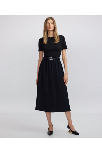 Kumaş mix midi elbise Kumaş mix midi elbise