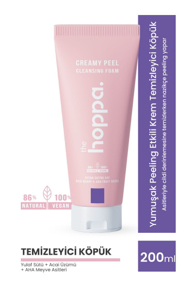 Yumuşak Peeling Etkili Krem Temizleyici Köpük Yulaf Sütü + Acai Üzümü + AHA Meyve Asitleri 200 ML Yumuşak Peeling Etkili Krem Temizleyici Köpük Yulaf Sütü + Acai Üzümü + AHA Meyve Asitleri 200 ML