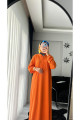 Oversize Düğmeli İpli Fitilli Tesettür Elbise Oversize Düğmeli İpli Fitilli Tesettür Elbise