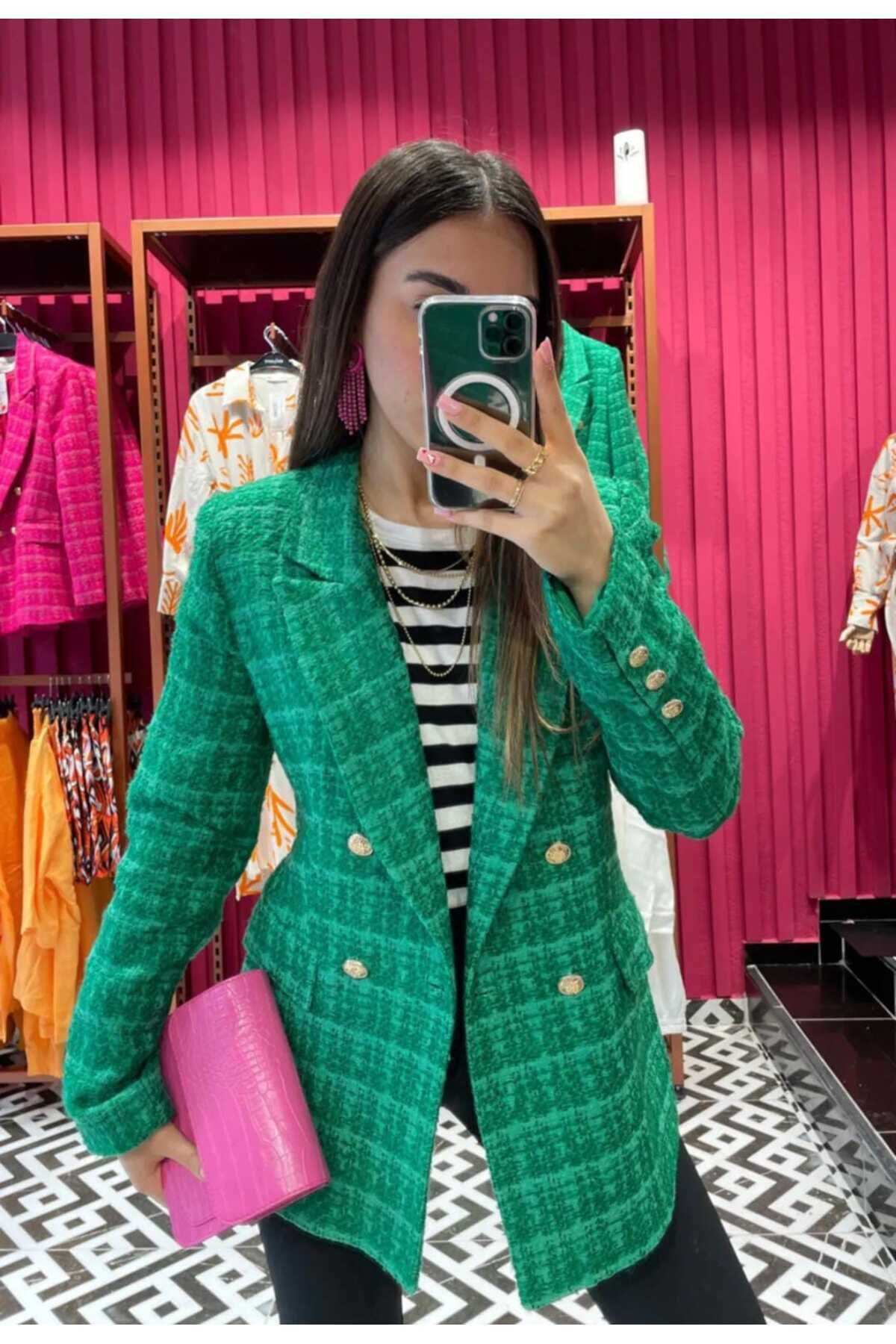 Tuvit Blazer Ceket Yeşil Tuvit Blazer Ceket Yeşil