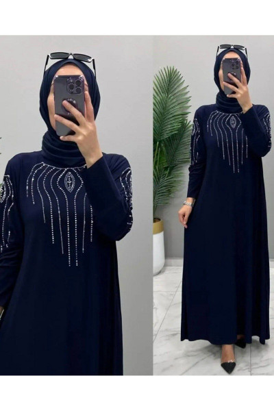 Kadın Sandy Lacivert Önü Ve Kolları Dms Taş Detaylı Tesettür Nevanur Elbise Kadın Sandy Lacivert Önü Ve Kolları Dms Taş Detaylı Tesettür Nevanur Elbise