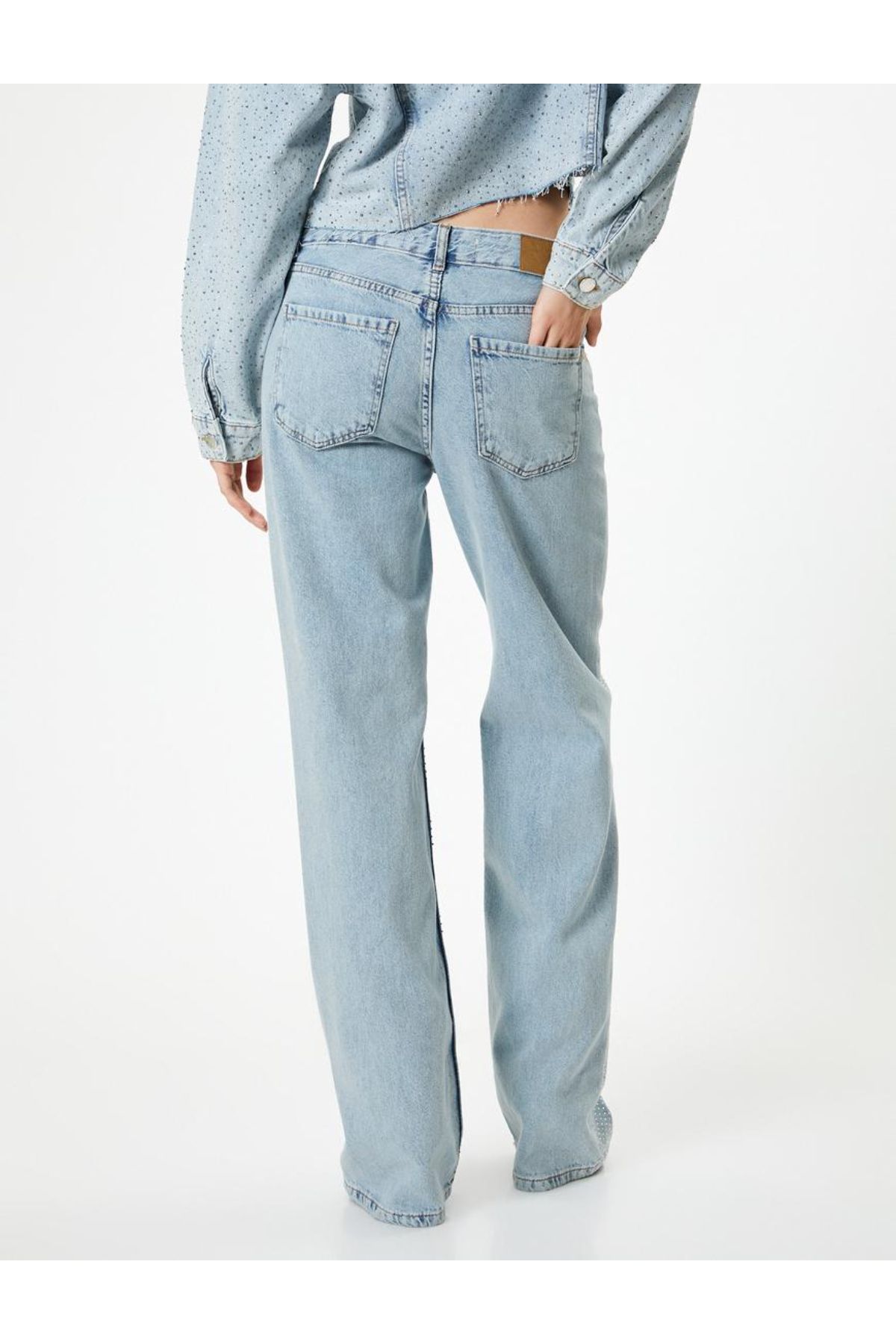 Taşlı Kot Pantolon Düşük Bel Düz Paça - Nora Longer Straight Jeans Taşlı Kot Pantolon Düşük Bel Düz Paça - Nora Longer Straight Jeans