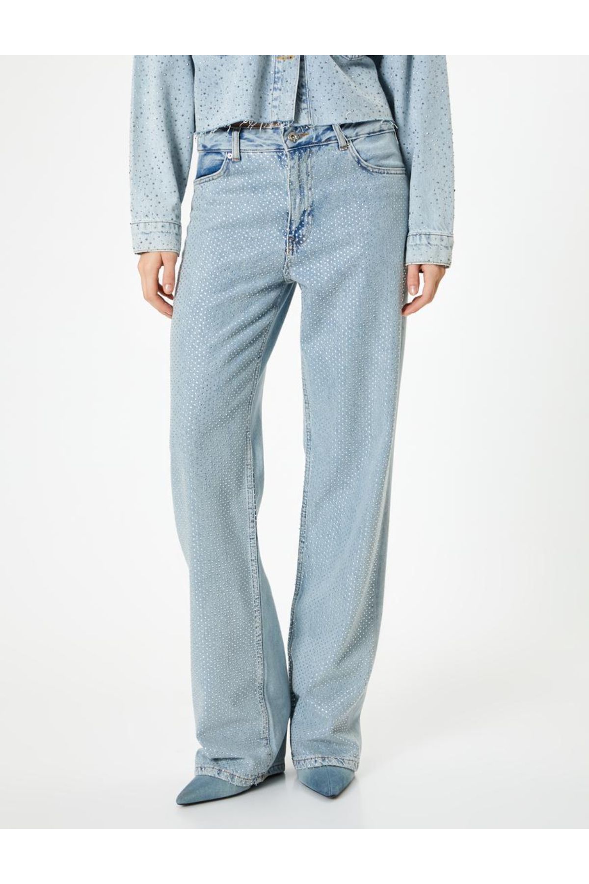 Taşlı Kot Pantolon Düşük Bel Düz Paça - Nora Longer Straight Jeans Taşlı Kot Pantolon Düşük Bel Düz Paça - Nora Longer Straight Jeans