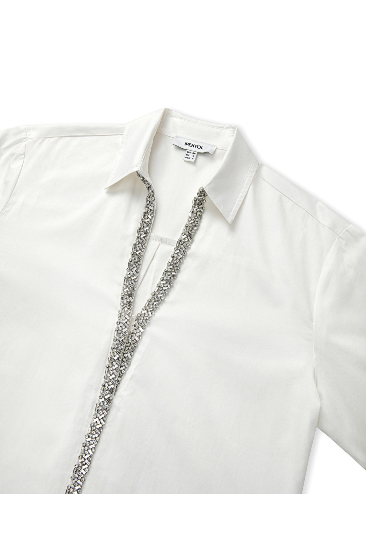 Kristal taşlı poplin gömlek Kristal taşlı poplin gömlek