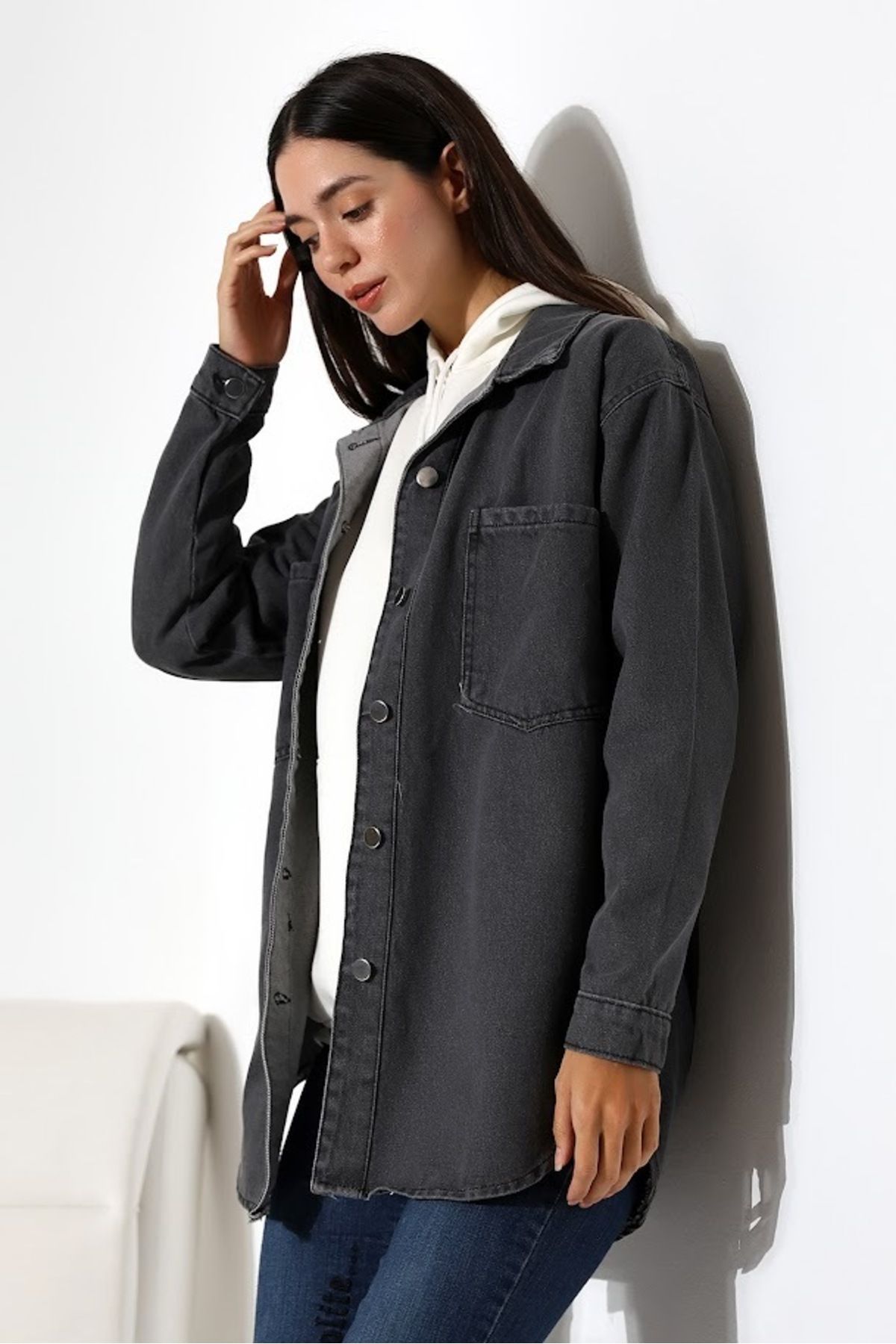 KOPYA - Kadın oversize salaş kot ceket KOPYA - Kadın oversize salaş kot ceket