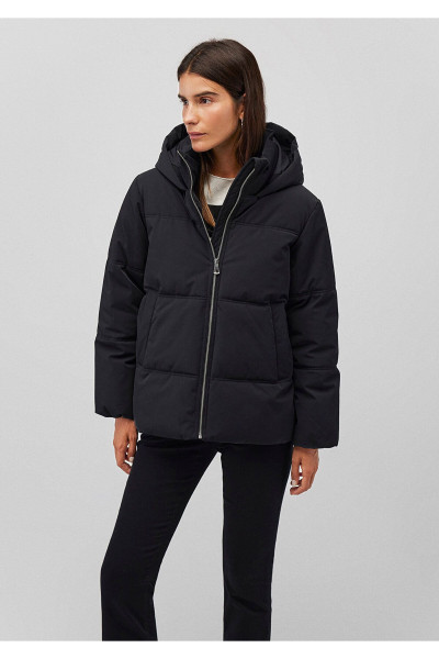 Kapüşonlu Siyah Şişme Mont Loose Fit / Bol Rahat Kesim 1110445-900 Kapüşonlu Siyah Şişme Mont Loose Fit / Bol Rahat Kesim 1110445-900