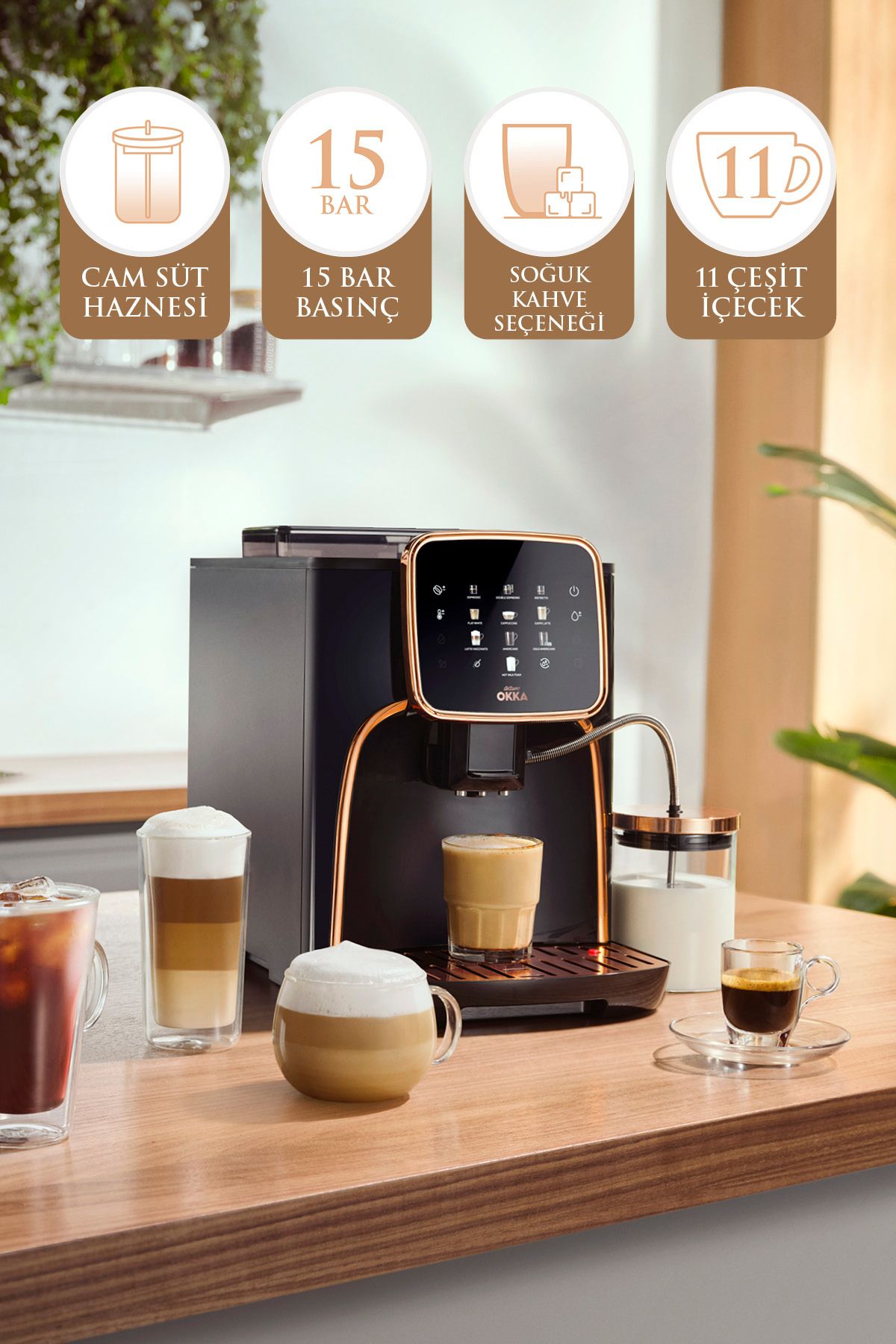 OK0028-05 Arzum Okka Espresso Pro M Tam Otomatik Espresso Makinesi -Krom OK0028-05 Arzum Okka Espresso Pro M Tam Otomatik Espresso Makinesi -Krom