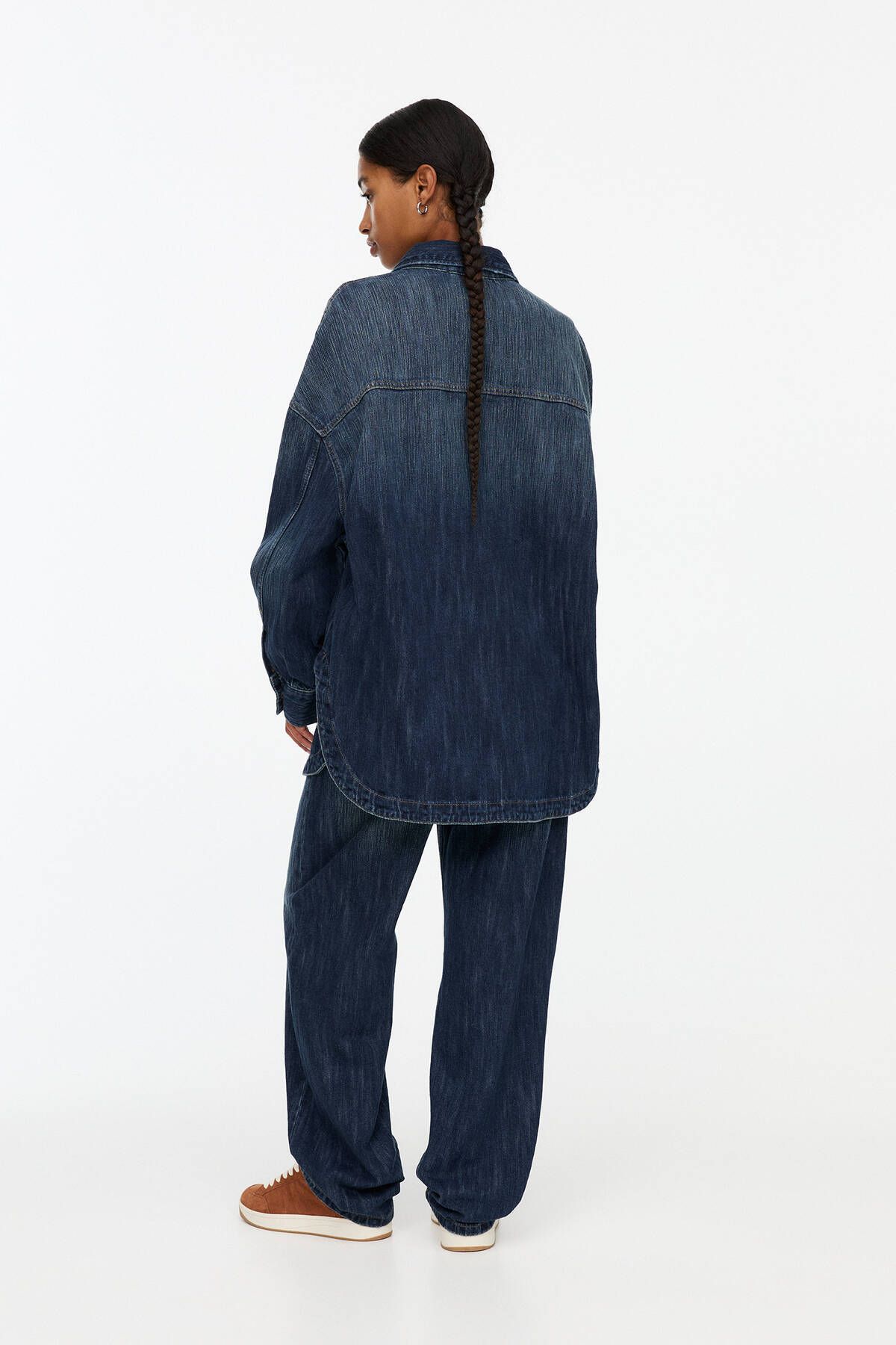 Oversize denim ince ceket