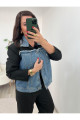 Siyah Denim Detaylı Tasarım Ceket Siyah Denim Detaylı Tasarım Ceket