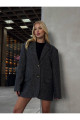 Oversize Kaşe Astarlı Blazer Gri Ceket Oversize Kaşe Astarlı Blazer Gri Ceket