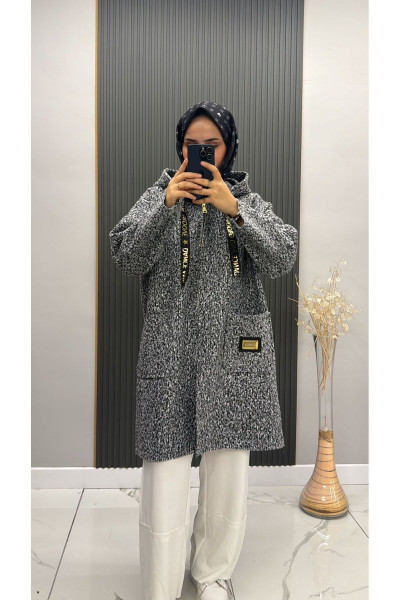 Premium Kuzu kaban Oversize Kapüşonlu Premium Kuzu kaban Oversize Kapüşonlu