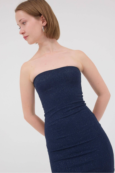 Straplez Simli Mini Elbise E1581-E2 Straplez Simli Mini Elbise E1581-E2