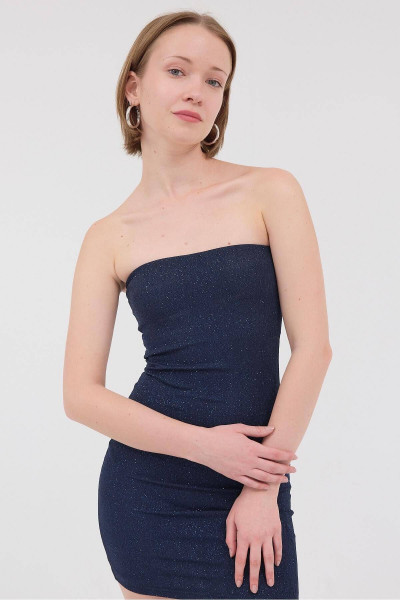 Straplez Simli Mini Elbise E1581-E2 Straplez Simli Mini Elbise E1581-E2