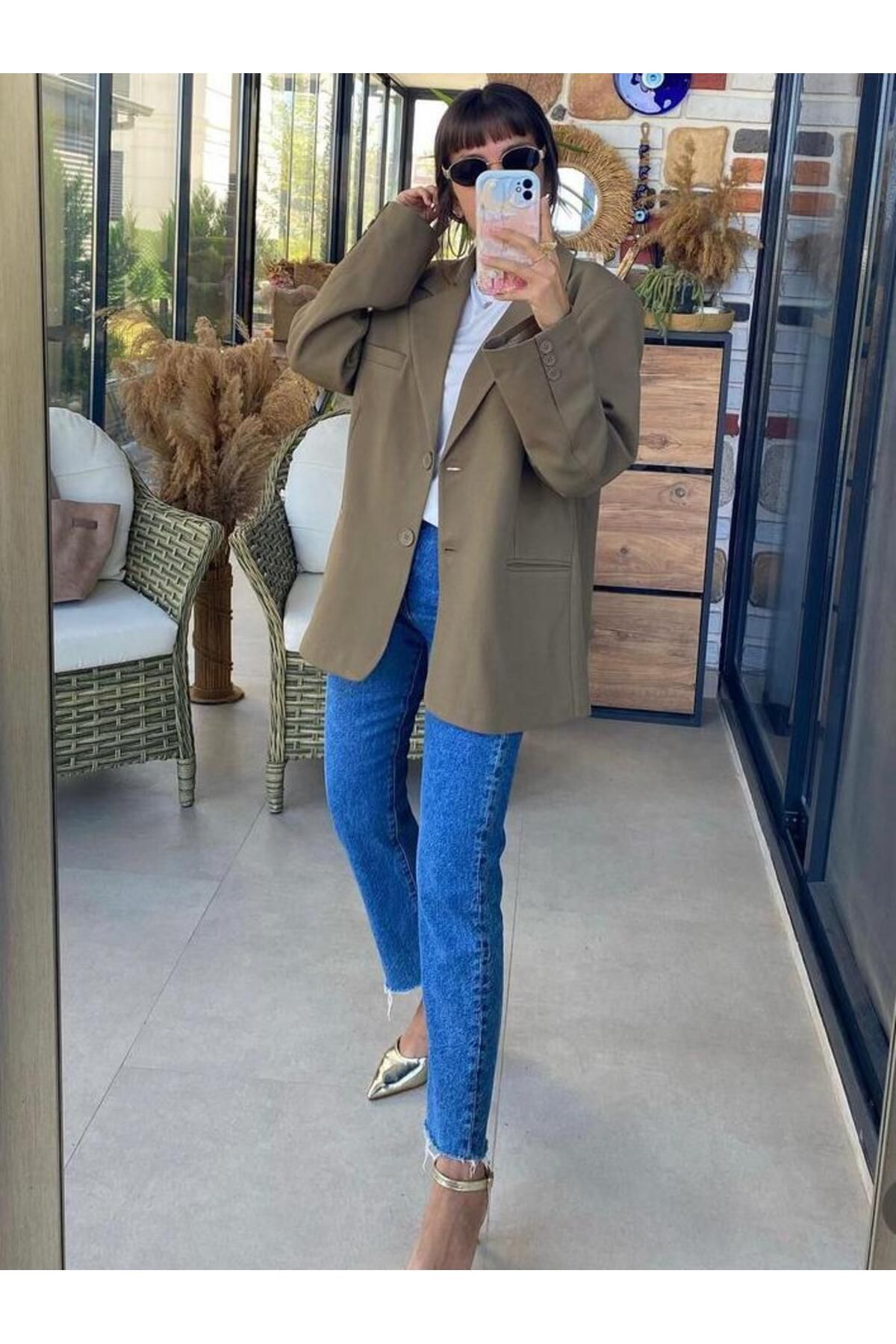 Oversize Premium içi astarlı Blazer Ceket Oversize Premium içi astarlı Blazer Ceket