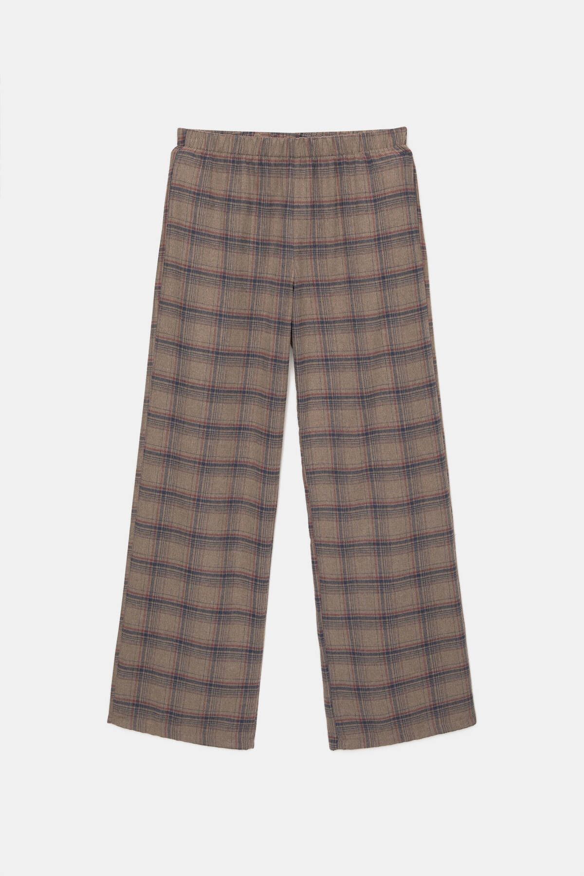 Kareli ve beli lastikli pantolon Kareli ve beli lastikli pantolon