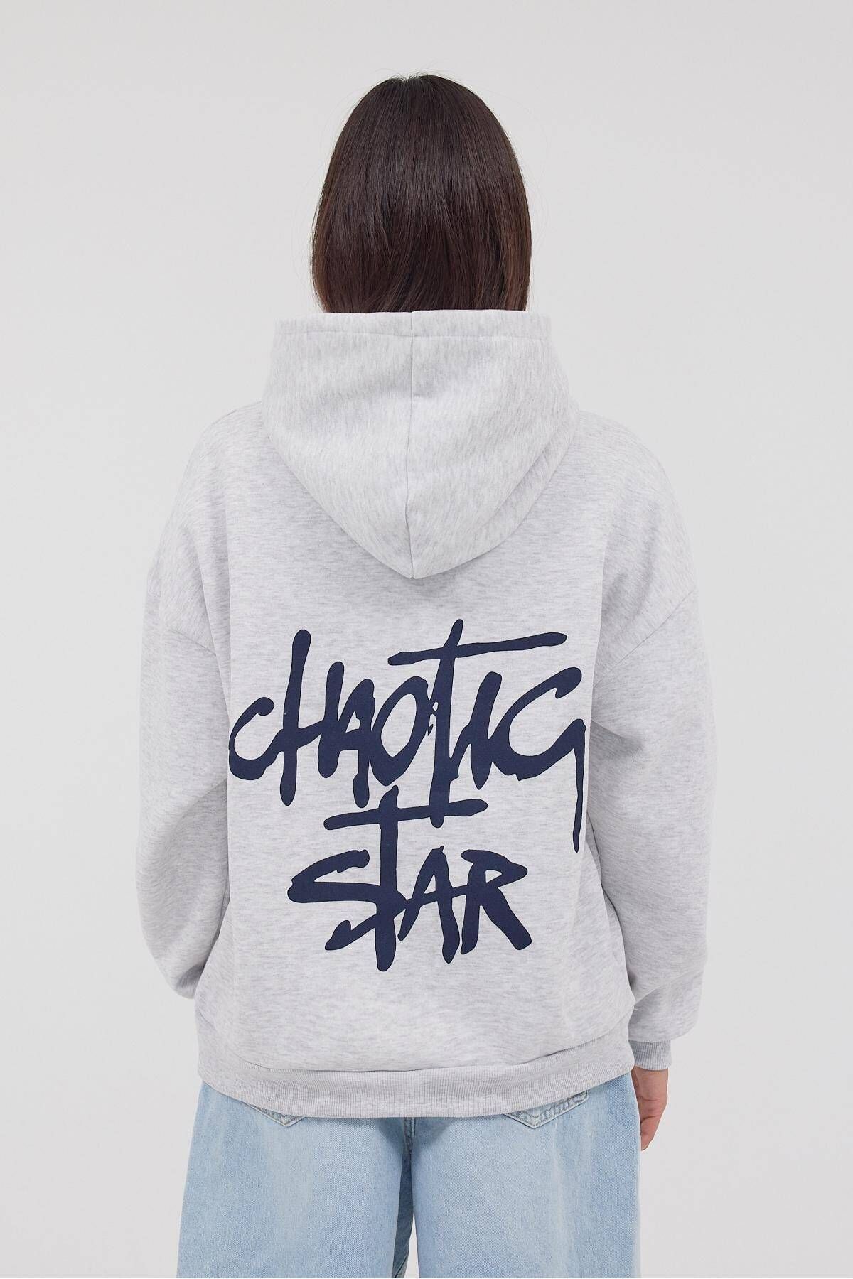 Chaotic Star Yazılı Şardonlu Sweatshirt S1619-İ13