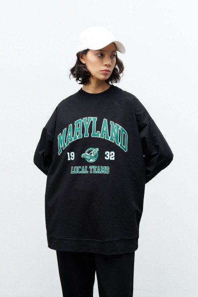 Maryland Pamuklu Oversize Siyah Alt Üst Takım Maryland Pamuklu Oversize Siyah Alt Üst Takım