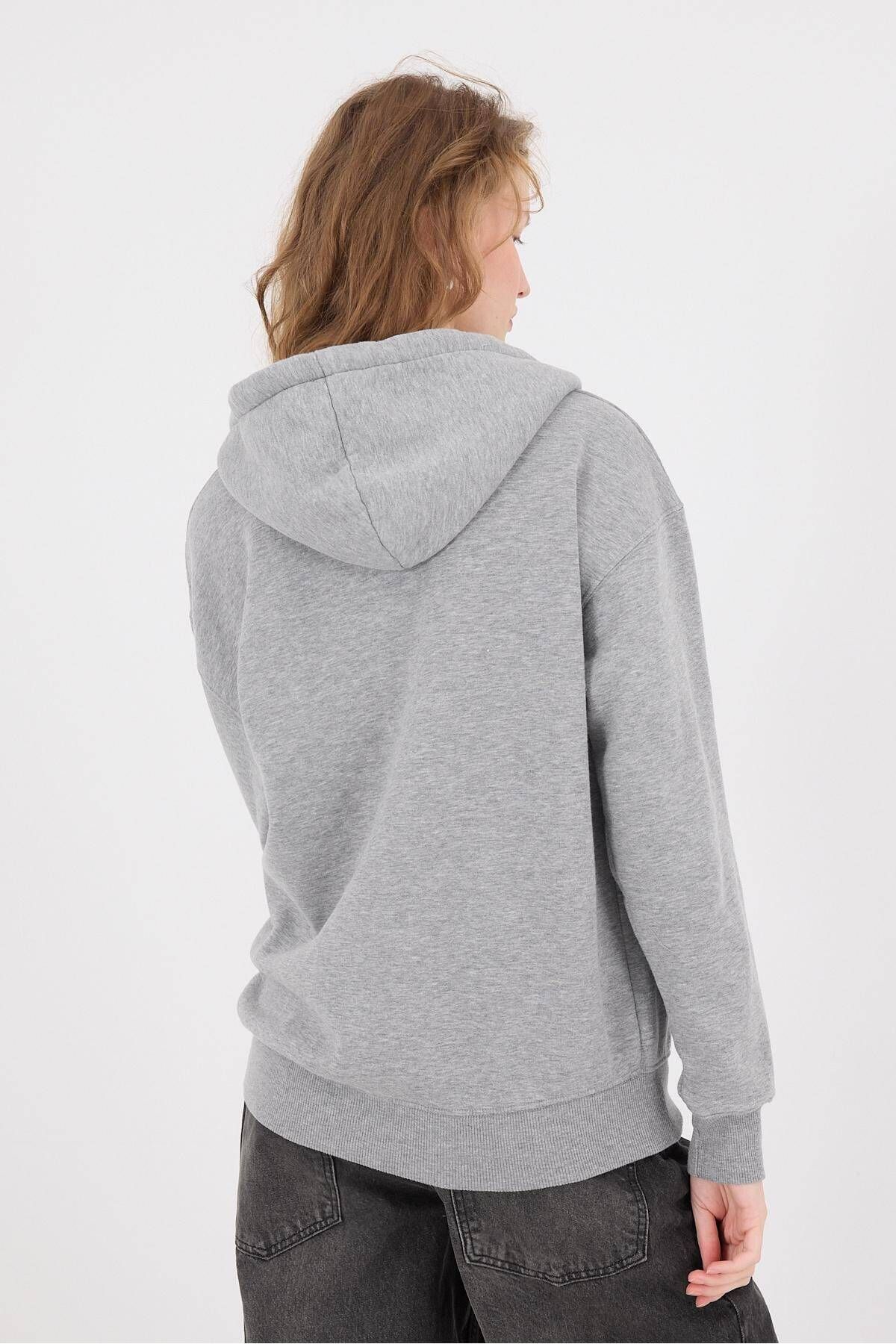 Şardonlu Fermuarlı Oversize Sweatshirt H9476-g12v3