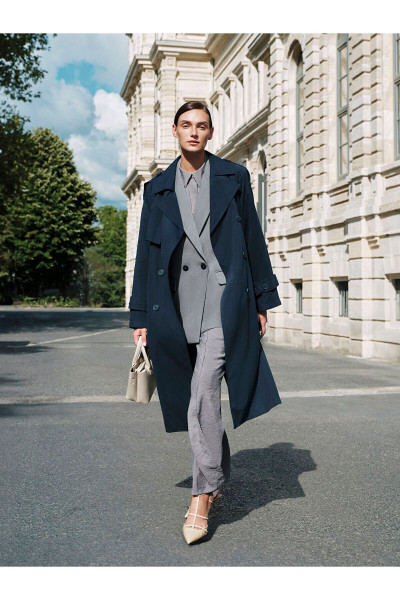 Kruvaze Yaka Düz Oversize Kadın Trençkot Kruvaze Yaka Düz Oversize Kadın Trençkot