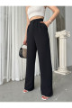 Siyah Düğmeli Yüksek Bel Pileli Wide Leg/Geniş Kesim Örme Palazzo Pantolon Siyah Düğmeli Yüksek Bel Pileli Wide Leg/Geniş Kesim Örme Palazzo Pantolon