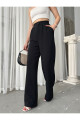 Siyah Düğmeli Yüksek Bel Pileli Wide Leg/Geniş Kesim Örme Palazzo Pantolon Siyah Düğmeli Yüksek Bel Pileli Wide Leg/Geniş Kesim Örme Palazzo Pantolon