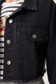 Püskül Detaylı Denim Crop Ceket SİYAH LAN0014 Püskül Detaylı Denim Crop Ceket SİYAH LAN0014