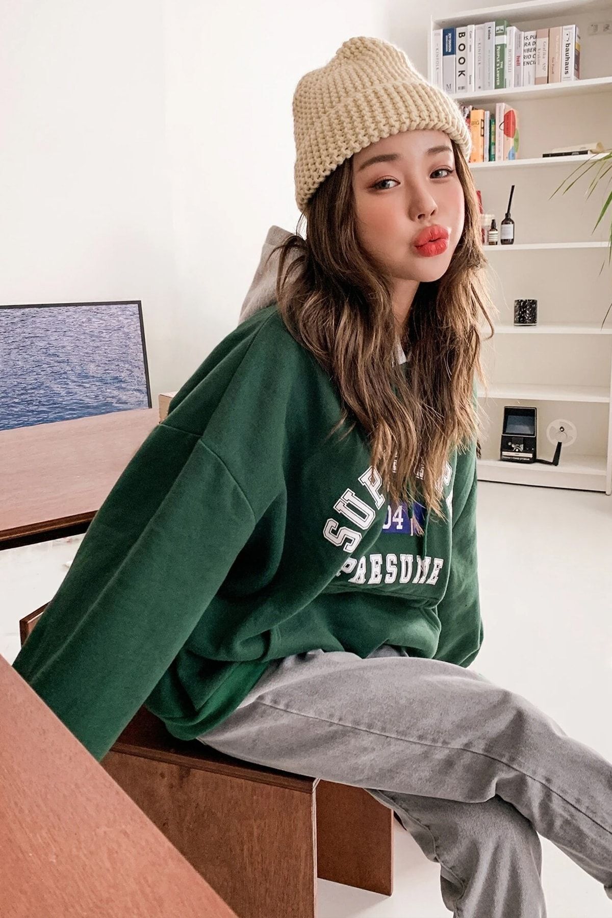 Kadın Suppose Baskılı Oversize Sweatshirt