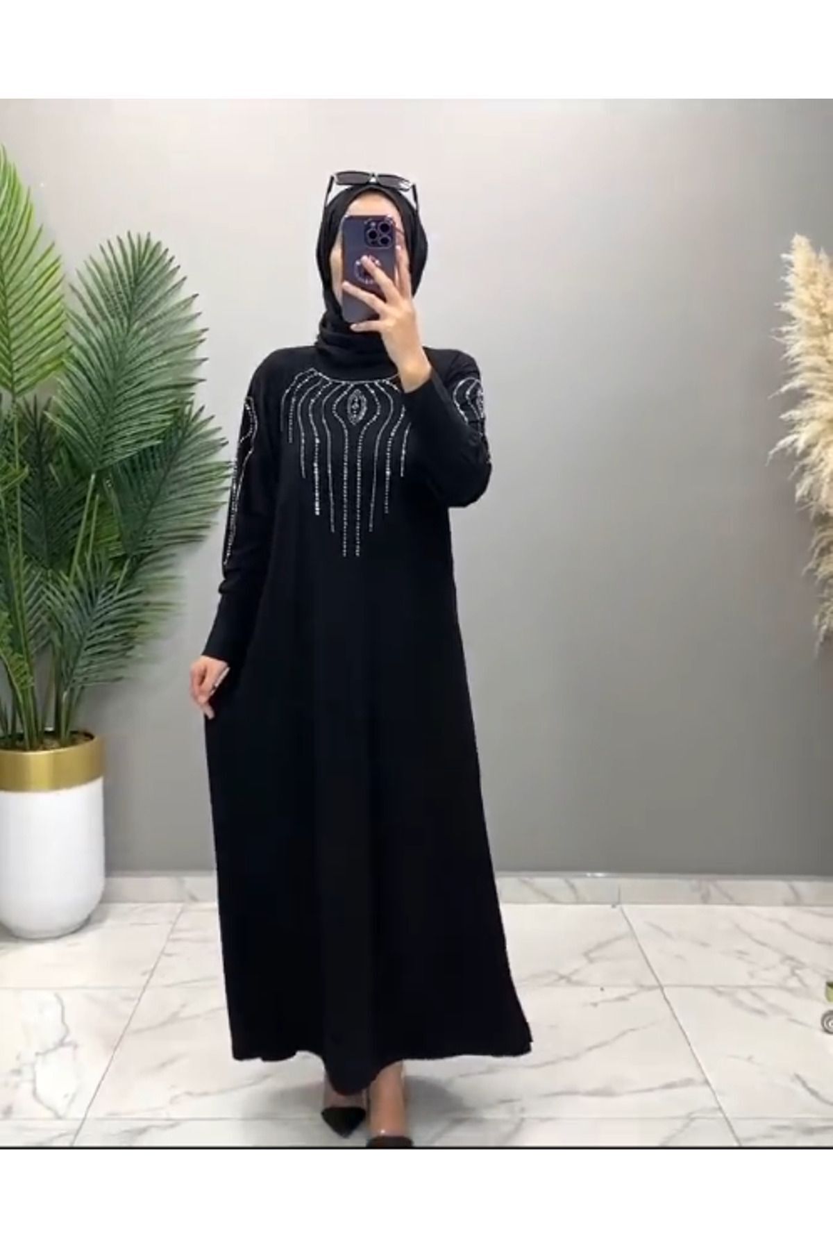Kadın Sandy Siyah Önü Ve Kolları Dms Taş Detaylı Tesettür Nevanur Elbise Kadın Sandy Siyah Önü Ve Kolları Dms Taş Detaylı Tesettür Nevanur Elbise
