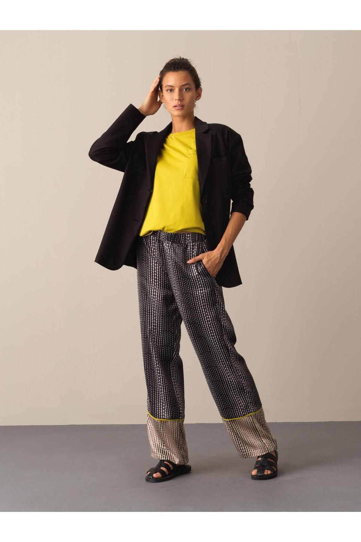 Pamuklu Oversize Uzun Blazer Ceket Pamuklu Oversize Uzun Blazer Ceket
