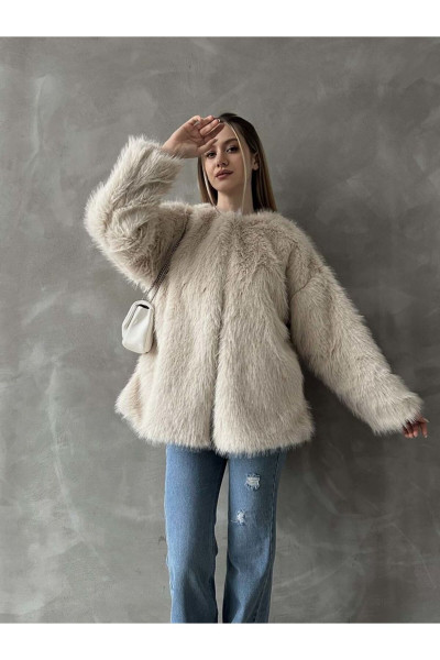 Kadın Taş Hakim Yaka İçi Astarlı Kancalı Oversize Tüylü Peluş Premium Suni Kürklü Uzun Ceket Mont Kadın Taş Hakim Yaka İçi Astarlı Kancalı Oversize Tüylü Peluş Premium Suni Kürklü Uzun Ceket Mont
