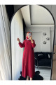 Oversize Düğmeli Fitilli Tesettür Elbise Oversize Düğmeli Fitilli Tesettür Elbise